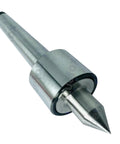 MT1 mini live center for lathe; silver steel body with pointed tip