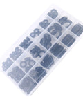 125 Piece Rubber Grommet Seal Ring Set In Plastic Box Black For Faucets Hoses Drains And Panels DIY Friendly Gasket Kit Heat Resistant Ultra Elastic Seals Storage Case Included, assorted rings