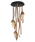 Sleek Three Light Solid Wood Pendant Lamp With Energy Saving Led Fixtures Postmodern Minimalist Hanging Drop Light, 105cm tall