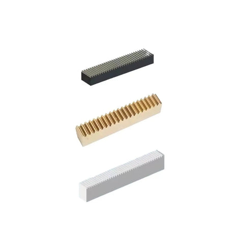 Brass Gear Rack 4mm And 5mm Width 0.5 Module Straight Teeth Pinion Drive Guide 8mm 10mm Height shown in various colors
