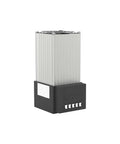 250W Enclosure Fan Heater with DIN Rail Controller for industrial thermal management, front view of heater and controller unit.