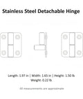 Diagram of Detachable Gate Hinge With Stainless Steel Lift Off Design for Heavy Doors and Access Panels in Silver Finish