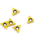 Carbide Turning Inserts for CNC Lathe TCMT090204 Three Thirty Seconds Thick One Sixty Fourth Radius Tin Coated, pack of five