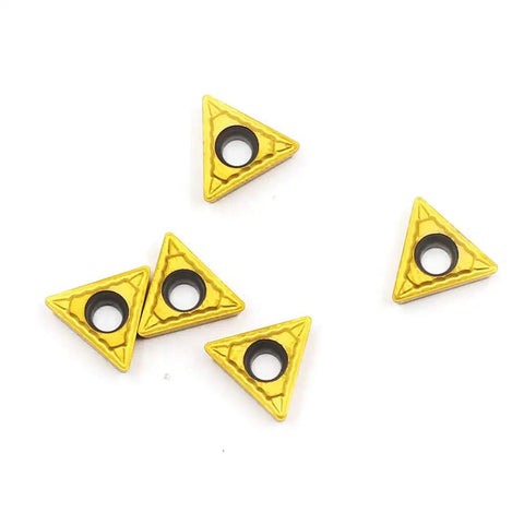 Carbide Turning Inserts for CNC Lathe TCMT090204 Three Thirty Seconds Thick One Sixty Fourth Radius Tin Coated, pack of five