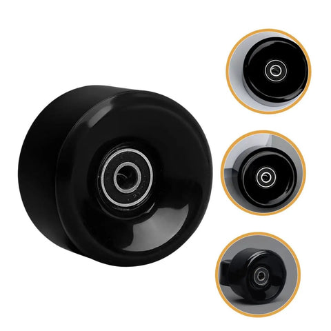 Black Quad Skate Wheels With Bearings Replacement Set High Elastic PU Outdoor Skating Wheels for Smooth Sliding and High Speed