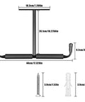 Dimensions of Overhead Ceiling Hook Rack 4 Pack Heavy Duty Ceiling Mount Hangers With Double T Bar for Garage Storage shown.