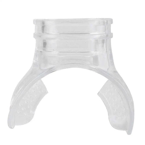 Disposable Dive Mouthpiece For Regulators Transparent Silicone Snorkel Mouthpiece, clear front view, PVC material