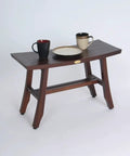 Teak Shower Bench 28 Inch Waterproof Wooden Seat For Inside Shower Spa Quality Shower Chair Curved Seat With Mugs