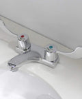 Commander Centerset Bathroom Faucet With 4 Inch Wrist Blade Handles Chrome Finish Go To Choice Lead Free Brass Construction
