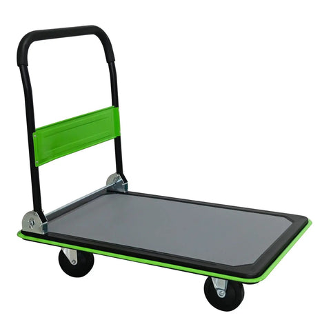 Beefy Heavy Duty Flatbed Cart 660 Lb Platform Hand Truck Foldable Push Cart With 360 Degree Rotating Polyurethane Wheels spring-fold design