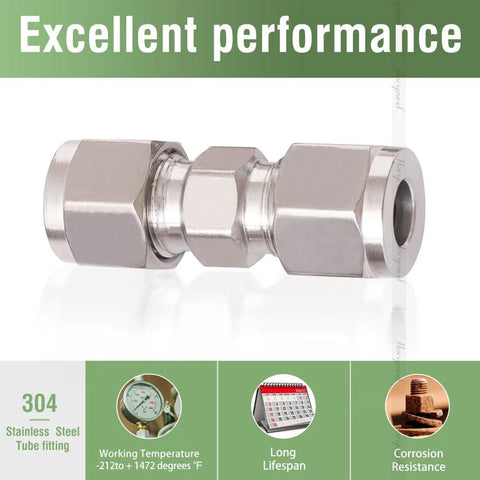 Horiznext 1/4 in stainless steel 304 compression fitting for tubes and air lines