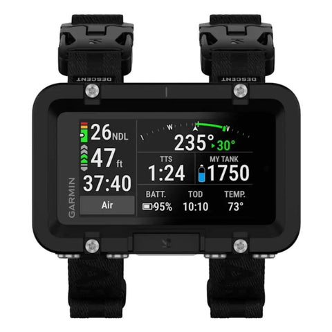 Descent X50i Dive Computer With A 3-Inch Color Touchscreen, 20 ATM Depth Rating, Sapphire Lens displaying dive data