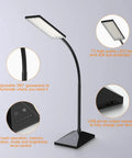 Dope LED Desk Lamp With USB Charging Port, Eye-Caring Light For Dorm, Office, And Bedroom, 5 Color Modes, Black with touch control