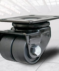 Heavy Duty Swivel Caster Wheels Equipped With Reinforced Steel Plates Built Like A Tank To Haul Up To Four Hundred Fifty Kg Loads close-up of wheel with black industrial design