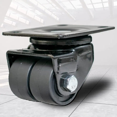 Heavy Duty Swivel Caster Wheels Equipped With Reinforced Steel Plates Built Like A Tank To Haul Up To Four Hundred Fifty Kg Loads close-up of wheel with black industrial design