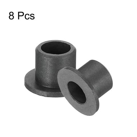 Dope 8 Pack Flanged Sleeve Bearing Set Black POM Plastic Bushing 5mm ID 7mm OD 7mm Length Flange Diameter 11mm Thick 1mm For Small Motors DIY Projects And Precision Axial Bushings, 8 pcs