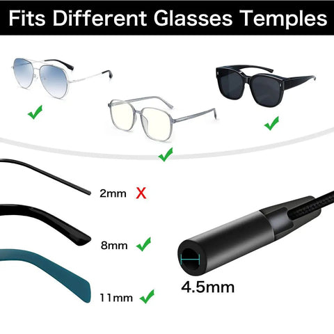 Three Pack Adjustable Eyewear Strap For Sports And Active Lifestyles Stay Put Non Slip Eyewear Retainer compatible with various glasses temples