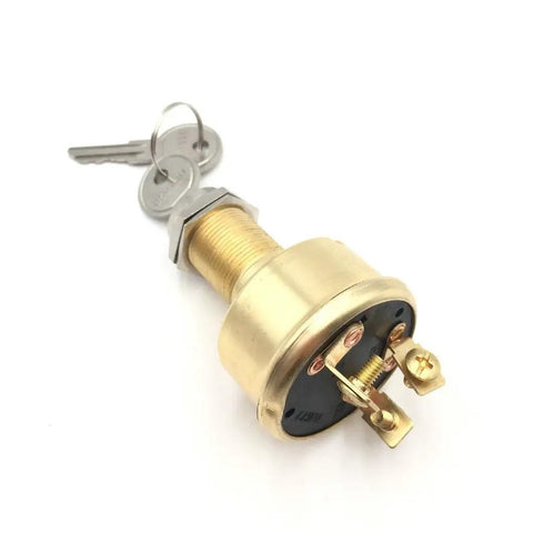 Heavy Duty Marine Ignition Switch For Boats 12 Volt 15 Amp 3 Position Keyed Ignition With 2 Keys Replacement MP39060 1 50 11621 Beefed Up Brass Body Easy Install On Deck Ready For Sea Use