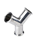Y Shaped 3 Way Sanitary Pipe Fitting Tri Clamp 304 Stainless Steel Built Tough Durable Connector for 76mm OD Pipes
