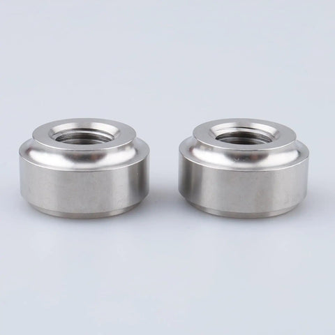 Rock Solid Female M12 X 1.5mm Metric Weld On Bung Fitting Clean Step Profile crafted from SS304 stainless steel, set of two fittings.