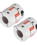 Aluminum Plum Shaft Coupling 10mm To 14mm Bore L35xD30, pack of 2, flexible joint for machines, CNC, and 3D printers