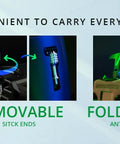Image showing the Grab And Go Pocket Remote Controller With Hall Gimbal And EdgeTX Firmware, highlighting removable rod ends and foldable antenna.