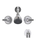 Aragon Two Handle Tub And Shower Faucet With One Spray Showerhead Chrome Finish Valve Included Refurbished Front View