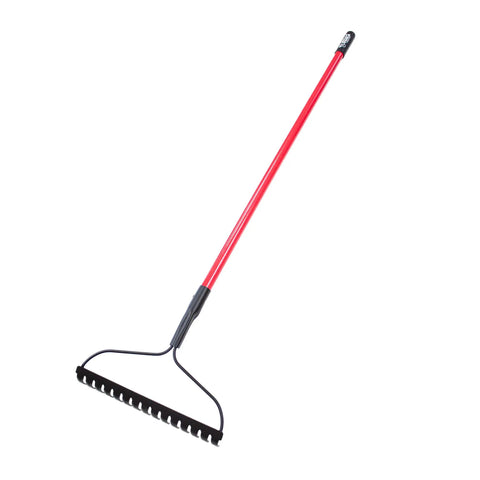 Bow Rake With Fiberglass Shaft For Tough-As-Nails Yard Work And Landscaping, 58 Inch, 16 Tines, Rugged Steel Tool