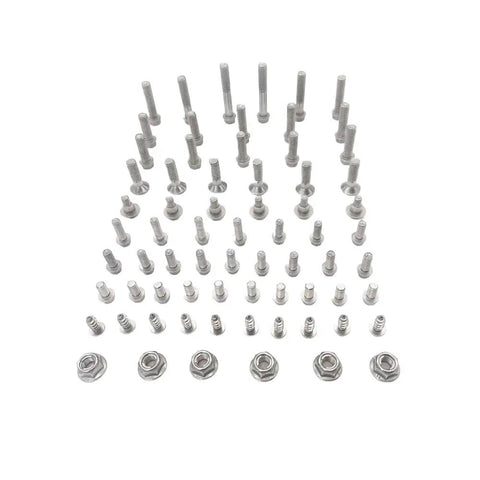Heavy Duty Motorcycle M6 M8 Screw Bolt And Nuts Kit With 70 Pieces Hex Socket Cap Head Fasteners Set For Quick Repairs And Replacements Includes Matching Nuts Compatible With SX EXC XCF Models, M6 M8 bolts and nuts laid out