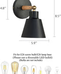 Black Wood Style Wall Sconces Set of 2 for Bedroom Hallway and Living Room Reading Lamps Hard Wired E26 Bulb Compatible Bulbs Not Included
