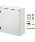 Beefy Carbon Steel Electrical Enclosure 12 By 10 By 6 Inches NEMA 4 Outdoor Weatherproof IP65 Hinged Junction Box with accessories