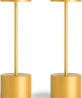 2 Pack Cordless Rechargeable LED Table Lamps With 5000mAh Battery no fuss portable battery powered desk lights, gold color