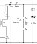 Coilgun Soldering Practice Kit circuit diagram with PCB layout, showing components, for electronics enthusiasts and beginners.