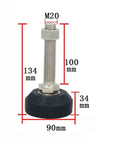 Heavy Duty Adjustable Leveling Feet Set Of 8 With Rotating Bases To Keep Workbenches Dead Center While Handling Rough Tasks No Sweat And Protecting Your Shop Floors, height 134mm, base 90mm diameter.