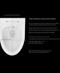 Toilet lid measurement guide for Next Gen Streamline V Shape Bidet Toilet Seat installation with screw hole distances.