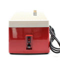 Portable Mini Desktop Glass Grinder With Heavy Duty Diamond Wheel Electric Cutter Polisher Tool For Stained Glass Ceramic Marble back view with power switch