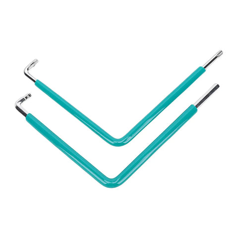 Top Tier Heavy Duty Window And Door Adjustment Tool Set With 59CrV4 Steel Hex Wrenches Plus T15 Star Key And 4mm Ball Head Bit, teal handles