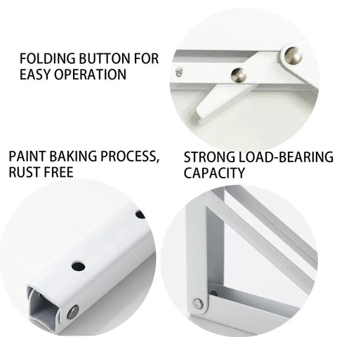 Rock Solid White Folding Shelf Brackets Built Like A Truck Wall Mounted Supports For Tables And Workbenches Saves Real Estate Heavy Duty Steel details showing folding mechanism and rust-free finish.