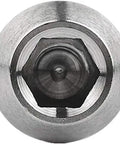 Close-up view of an M8x40mm Inner Hexagon bolt from the Badass Titanium Hardware Kit, showcasing the precision cut hex socket.