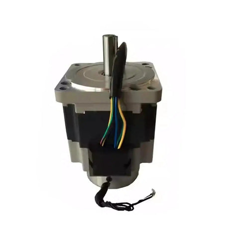 Front view of 24V 400W Brushless Brake Motor for Steering Wheel Drive and Servo Applications, high torque, rugged build.