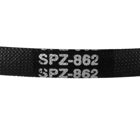 SPZ-862 label detail on Top Shelf Industrial Drive V Belt Spz862 Transmission Belt with rock hard rubber build.