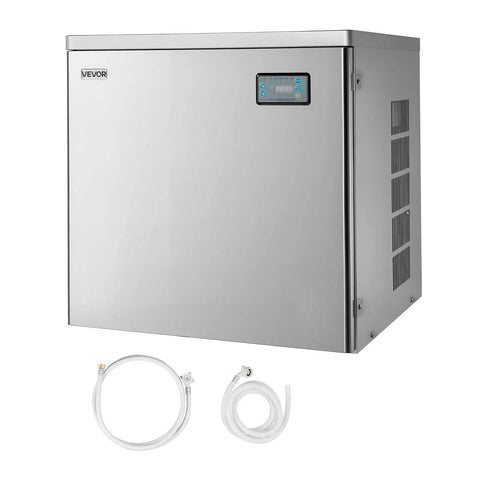 Commercial Ice Maker Head 650 Lbs Per Day Stainless Steel Ice Machine With Scheduled Ice Making Self Cleaning Adjustable Thickness, front view