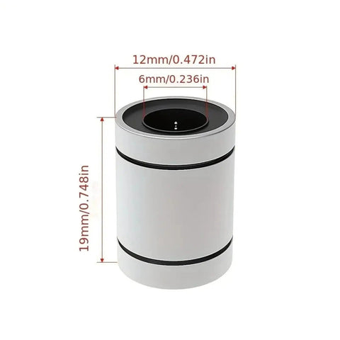 2 Pack LM8 And LM8UU Linear Ball Bearings With 8mm Bore And 15mm OD For CNC Machines And 3D Printers, Smooth Glide, Easy Install, Durable Build, Ideal Replacement Bearings For Smooth Linear Motion., 6mm bore, 12mm OD, 19mm length linear ball bearing