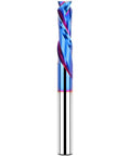 Up And Down Spiral Router Bit With Quarter Inch Shank And Quarter Inch Cutting Diameter, One Inch Cutting Length, Two And A Half Inch Total Length, Pro Grade Solid Carbide CNC End Mill With Nano Blue Coating For Wood Carving Engraving And Milling
