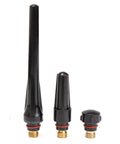 TIG Welding Torches Gas Lens Kit 58 Piece Set With Back Cups, Collets, Collet Bodies, Alumina Gas Cups And Nozzles, Plus Gaskets Back caps