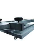 Heavy Duty Digital Platform Scale With Slick Folding Design And Compact Storage For Weighing Luggage And Shipping Boxes Up To Three Hundred Kilos Featuring Quick Lbs Kgs Switch And Direct Reading Price Calculator, close-up of adjustable knob on frame.