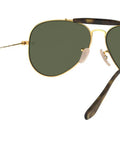 Unisex Outdoorsman II Aviator Sunglasses With Gold Frame And G Fifteen Green Lenses 62 Millimeter Size For Classic Pilot Style