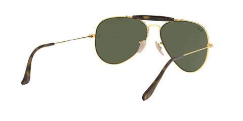 Unisex Outdoorsman II Aviator Sunglasses With Gold Frame And G Fifteen Green Lenses 62 Millimeter Size For Classic Pilot Style