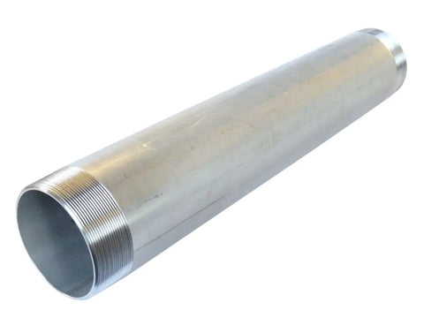 One And A Quarter Inch By Thirty Six Inch 304 Stainless Steel Schedule 80 Nipple NPT Threaded Both Ends Seamless TBE Plumbing Pipe Fitting Built Tough Corrosion Resistant, threaded end view