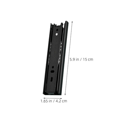Premium Two Set Side Mount Drawer Slide Rails Six Inch Full Extension Ball Bearing Runners with smooth glide, showcasing dimensions.